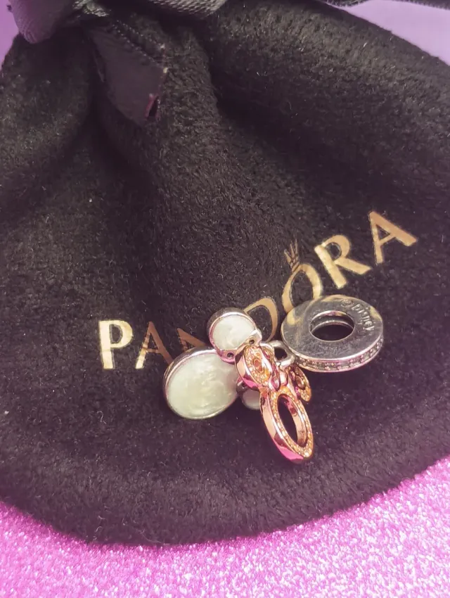 Charm Pandora Mickey Mouse Rosa y Circonitas