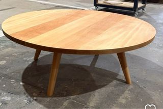Mesa centro haya noble redonda 1,20- Hecha a mano