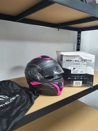 Casco integral MT negro y rosa