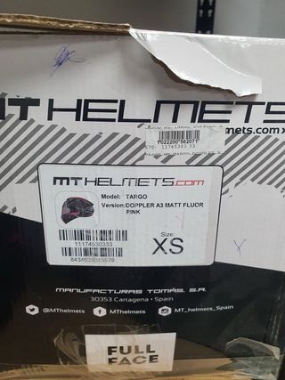 Casco integral MT negro y rosa