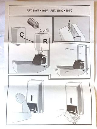Distributore di sapone a parete, bianco, da 800 ML