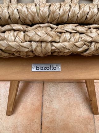4 poltrone da esterno beige e legno