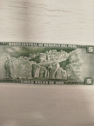 Billete 5 Soles de Oro Perú 1974