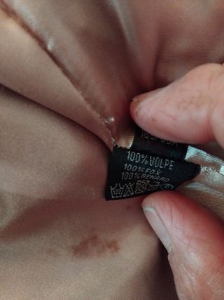 Pelliccia Volpe Beige/Grigio Taglia L