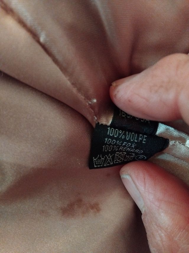 Pelliccia Volpe Beige/Grigio Taglia L