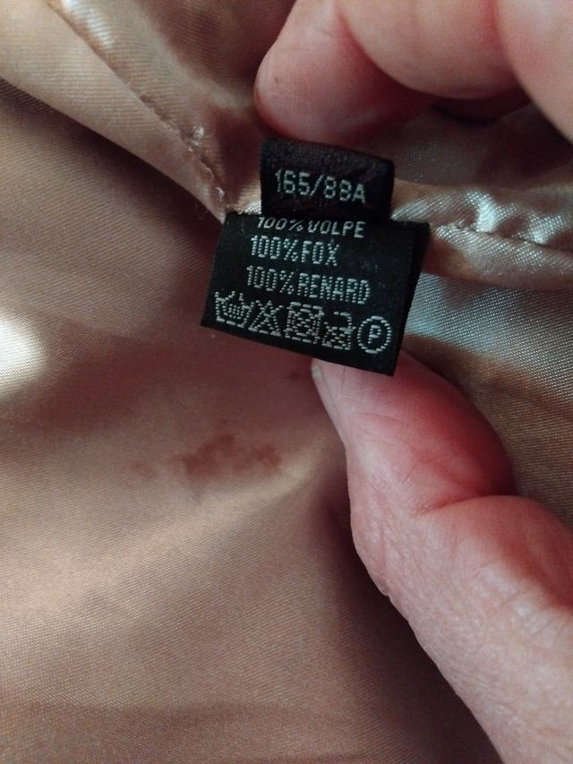 Pelliccia Volpe Beige/Grigio Taglia L