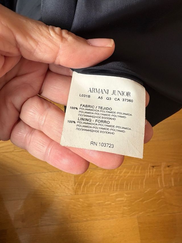 Abrigo plumas Armani azul Talla S