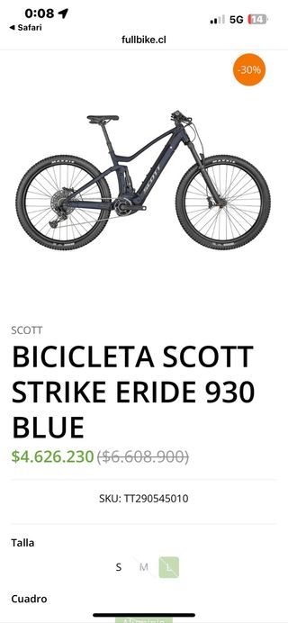Bicicleta Scott Eléctrica Montaña Negra