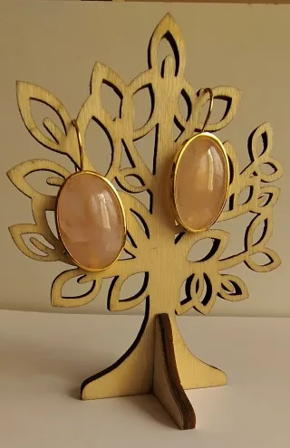 Orecchini Quarzo Rosa e Argento