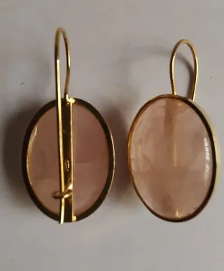Orecchini Quarzo Rosa e Argento