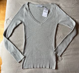 Jersey canalé gris Stradivarius Talla S NUEVO!!