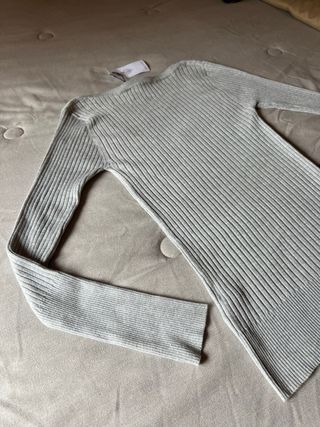 Jersey canalé gris Stradivarius Talla S NUEVO!!