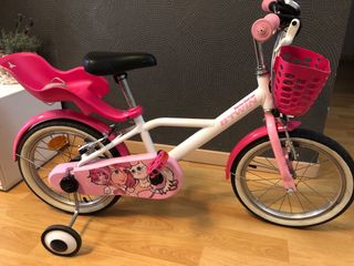 Bicicleta 16” BTWIN niña cesto y silla