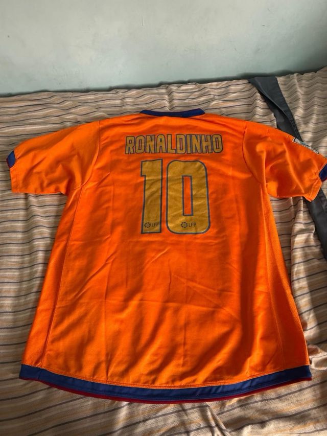 Camiseta Fútbol Ronaldinho FC Barcelona Naranja