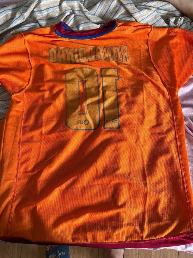 Camiseta Fútbol Ronaldinho FC Barcelona Naranja