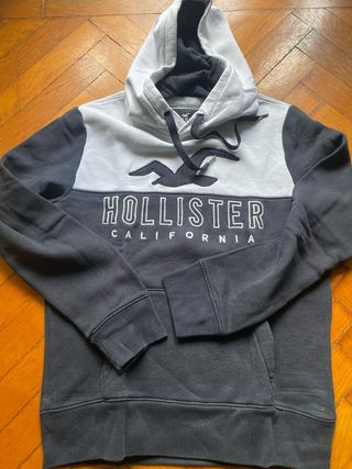 Felpa ragazzo Hollister grigia e nera