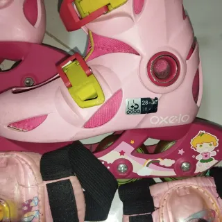 Patines Oxelo Rosas Talla 28-30 + Protecciones