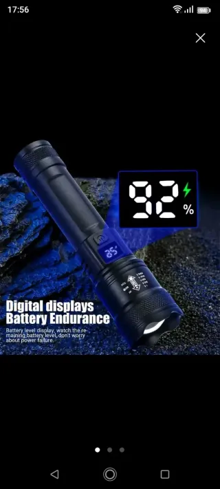Linterna LED con pantalla digital