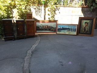 Set 3 Comodini + 3 Quadri Olio