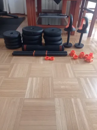 Juego de pesas y mancuernas ajustables