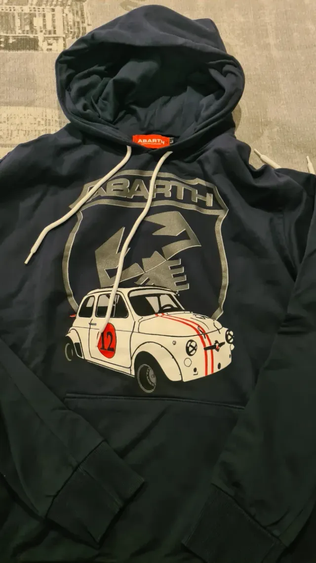 Felpa Abarth Ragazzo Blu con Stampa Auto