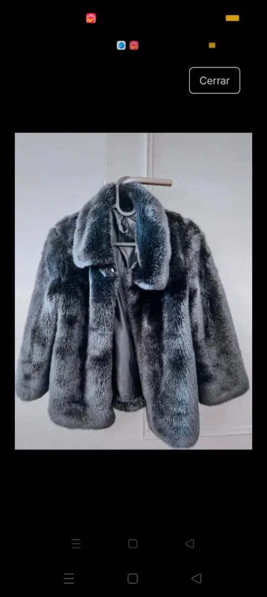 Abrigo de pelo gris azul marino