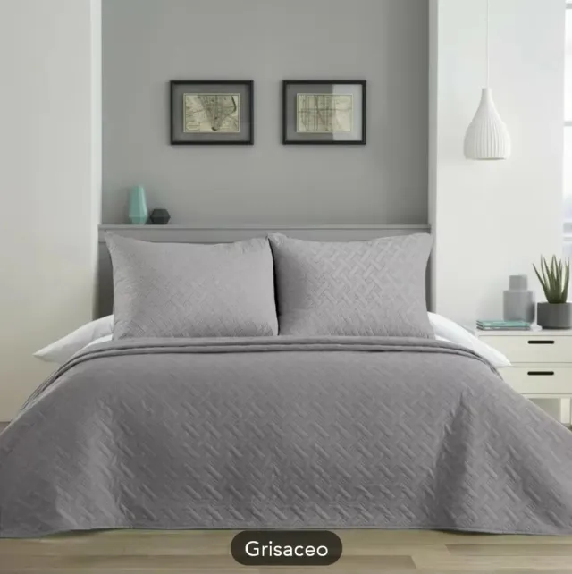Colcha bouti gris cama 90cm