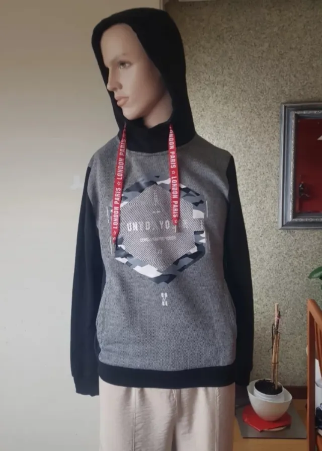 Sudadera Mujer Negra y Gris Talla L