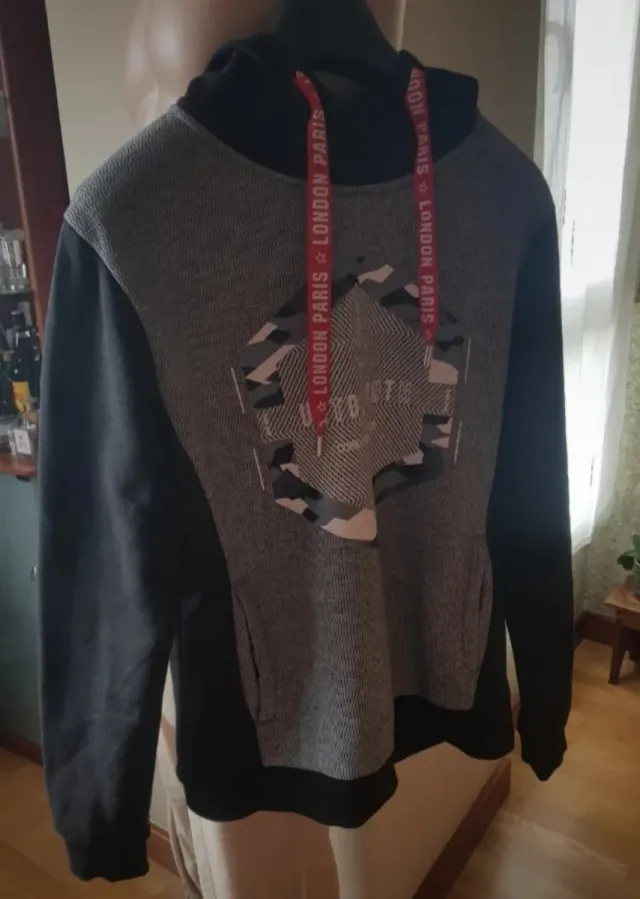 Sudadera Mujer Negra y Gris Talla L