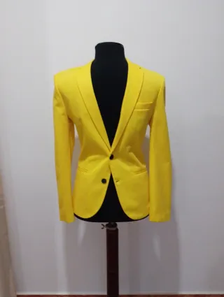 Chaqueta Americana Hombre Talla S Amarilla