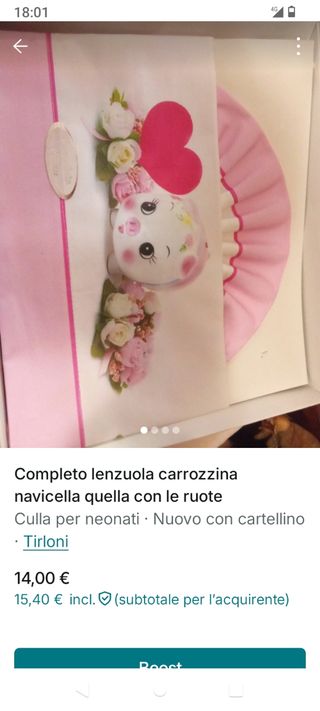 Completo lenzuola carrozzina neonato