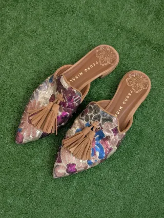 Mules Pedro Miralles Talla 38 Lentejuelas
