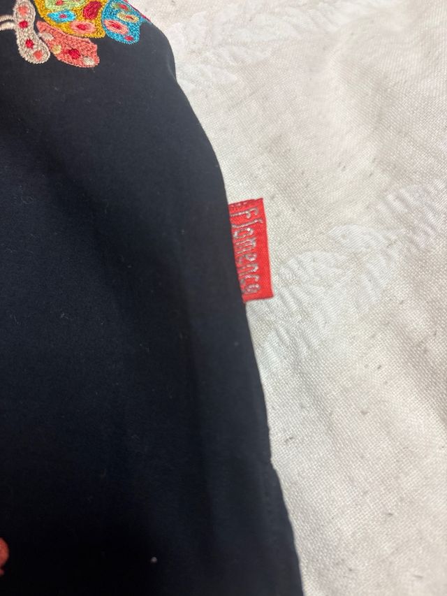 Camisa Negra Flamenco Mariposas Talla L