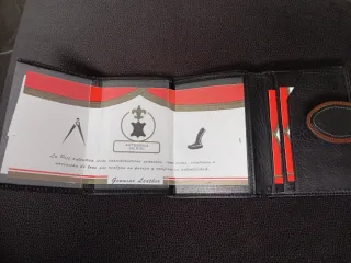 Cartera Billetera Piel Negra y Marrón