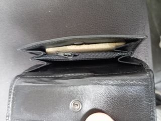 Cartera Billetera Piel Negra y Marrón