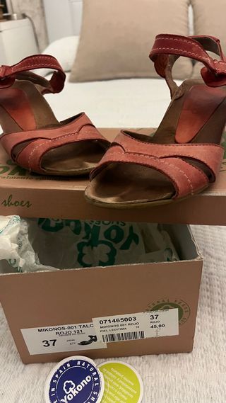 Yokono Sandalias Tacon Bio Talla 37 Rojas
