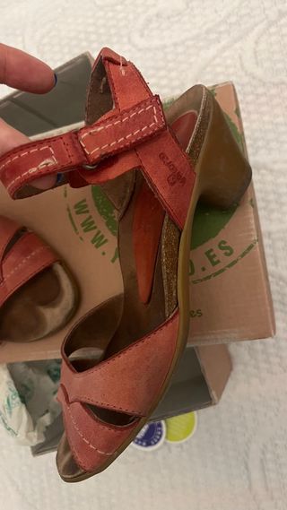 Yokono Sandalias Tacon Bio Talla 37 Rojas
