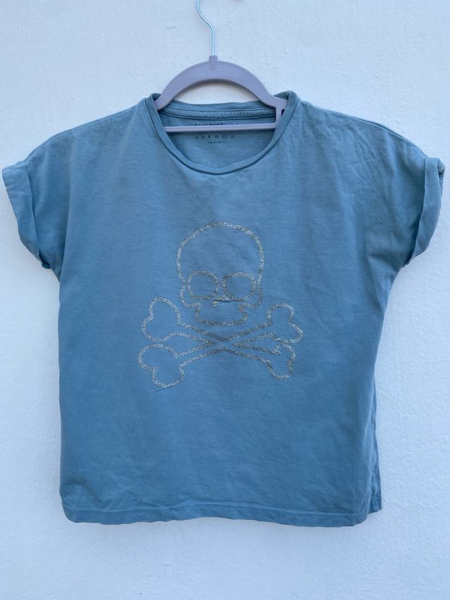 Camiseta Scalpers niña calavera glitter