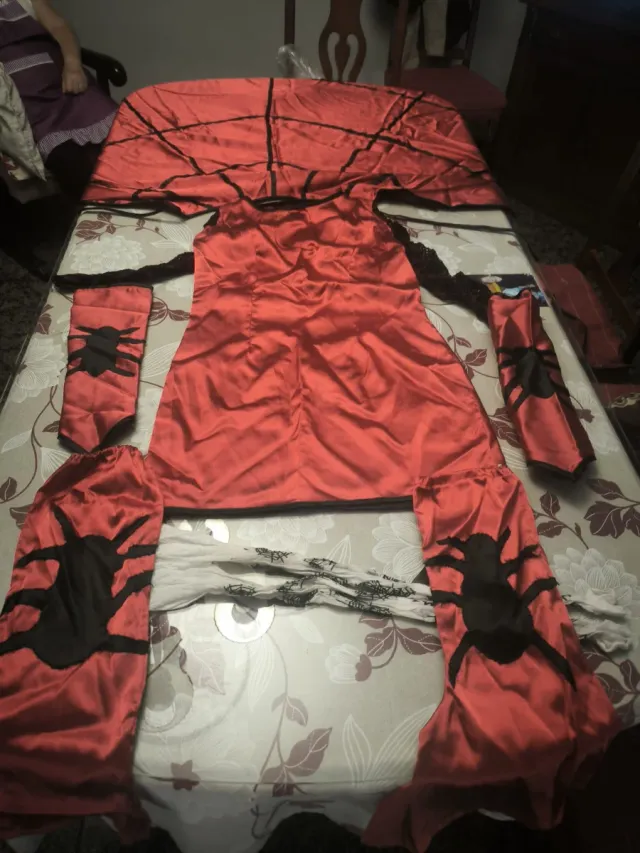 Disfraz Mujer Araña Vestido y Capa Talla Única