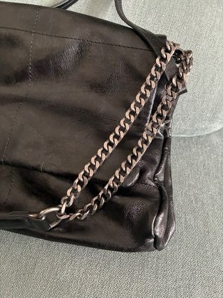 Bolso piel Zara negro doble asa