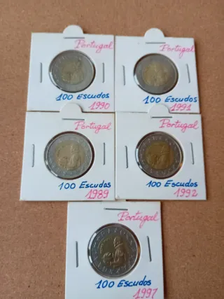 Monedas Portugal Escudos 1989-1990-1991-1992, 1997