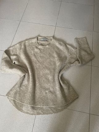Jersey Zara Beige Mujer