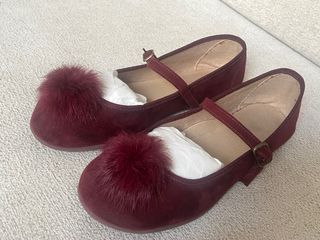 Lote Zapatos Niña Ante Granate y Verde