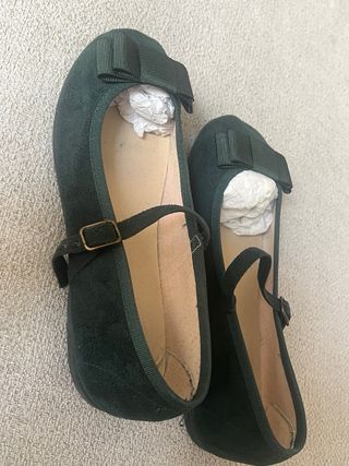 Lote Zapatos Niña Ante Granate y Verde