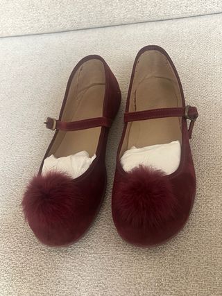 Lote Zapatos Niña Ante Granate y Verde