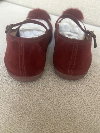 Lote Zapatos Niña Ante Granate y Verde