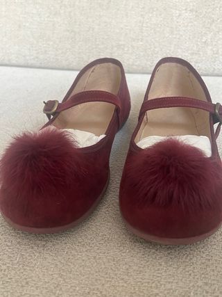 Lote Zapatos Niña Ante Granate y Verde