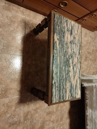Mesa baja decorativa mármol y madera