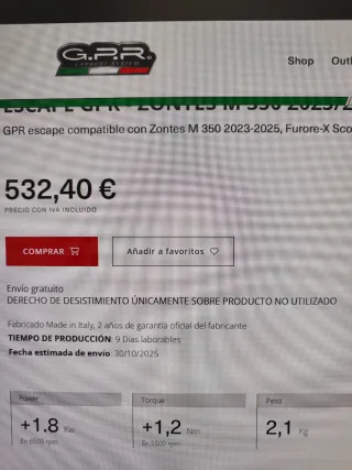 Escape GPR Zontes 350