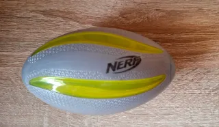 Balón de Rugby Nerf Gris y Amarillo